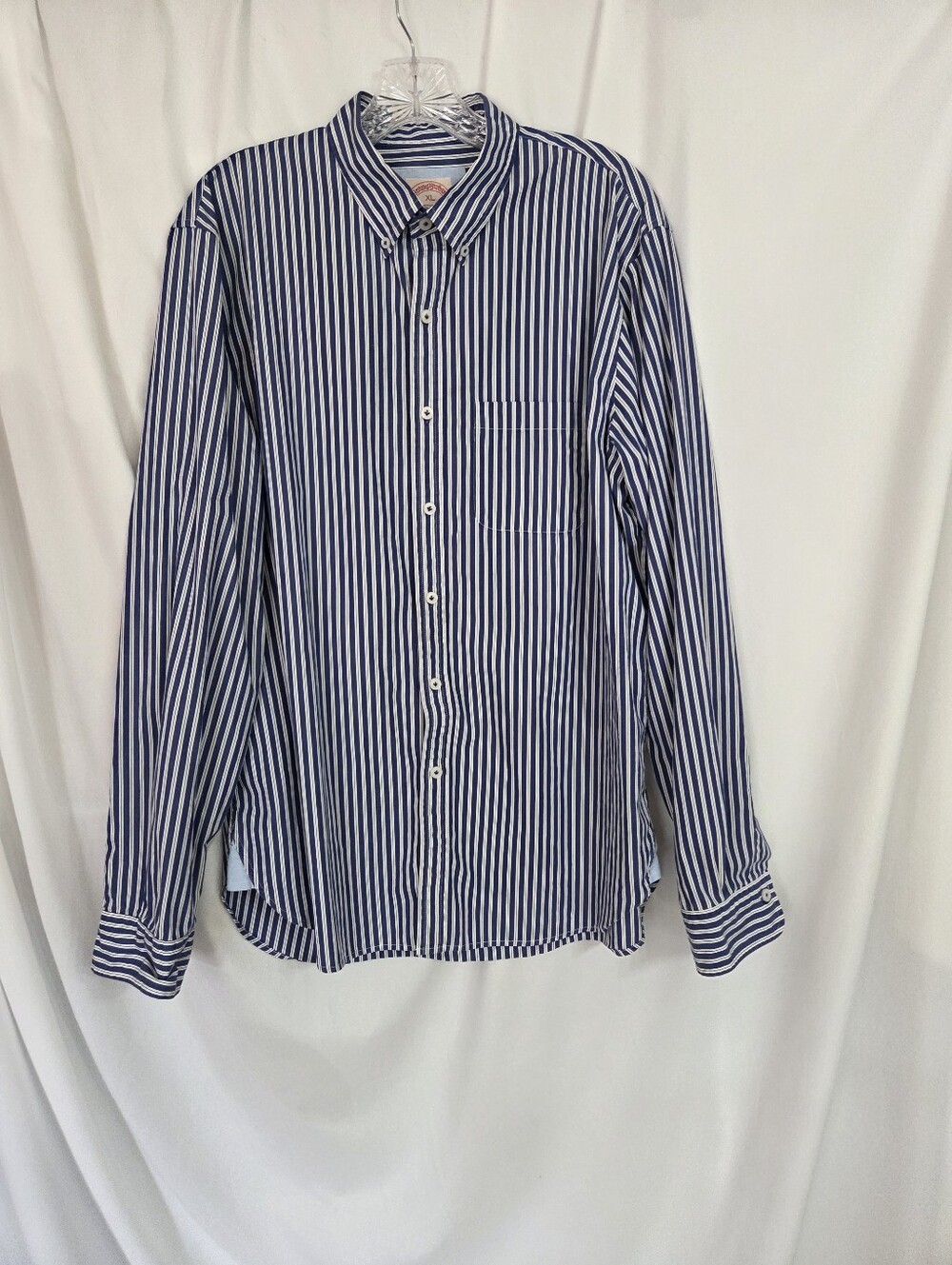 Brooks Brothers Striped Button Down Blue/White Cotton Shirt Size XL